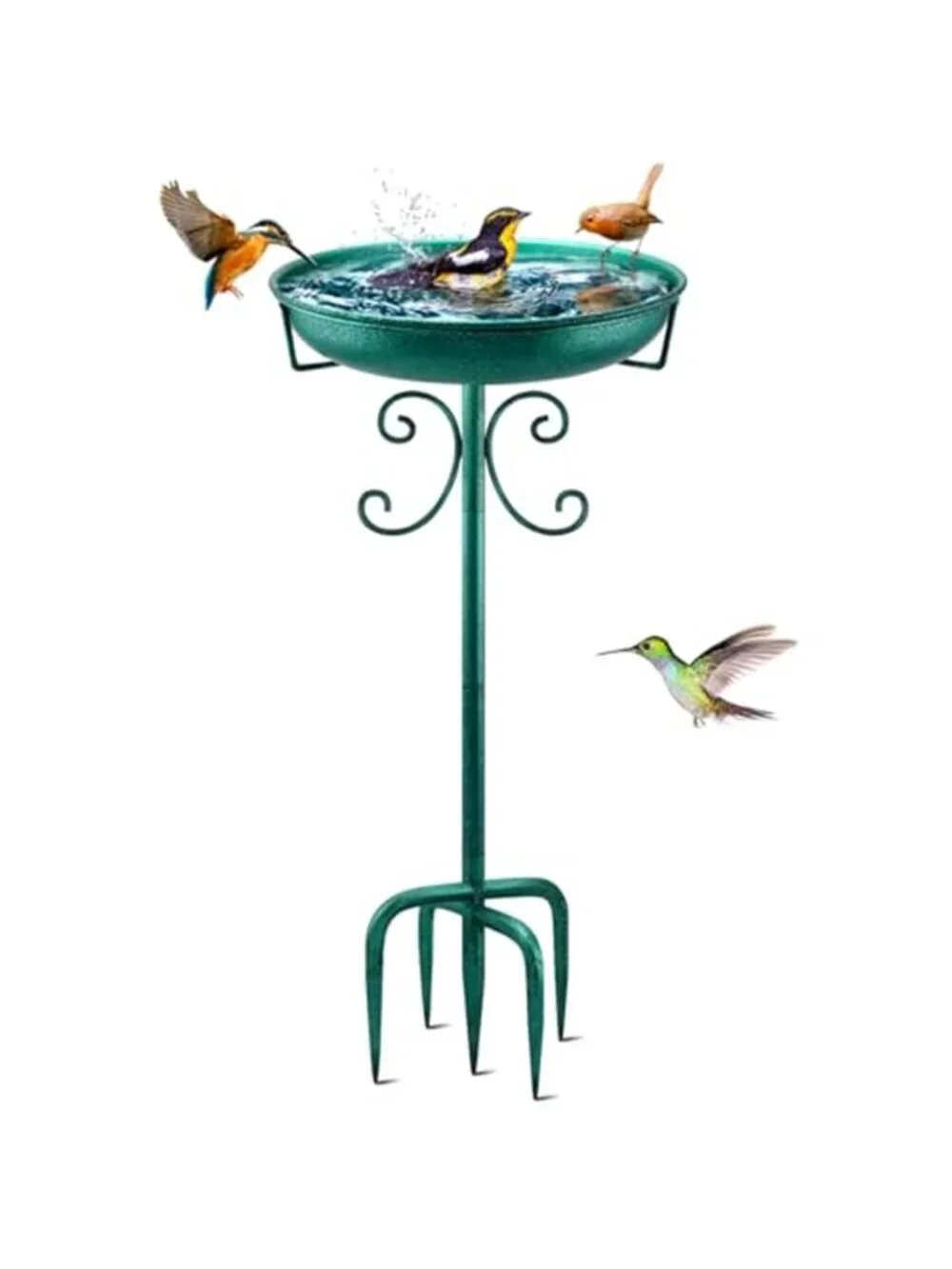 New 35In Metal Bird Bath for Outside, Vintage Freestanding Birdbaths